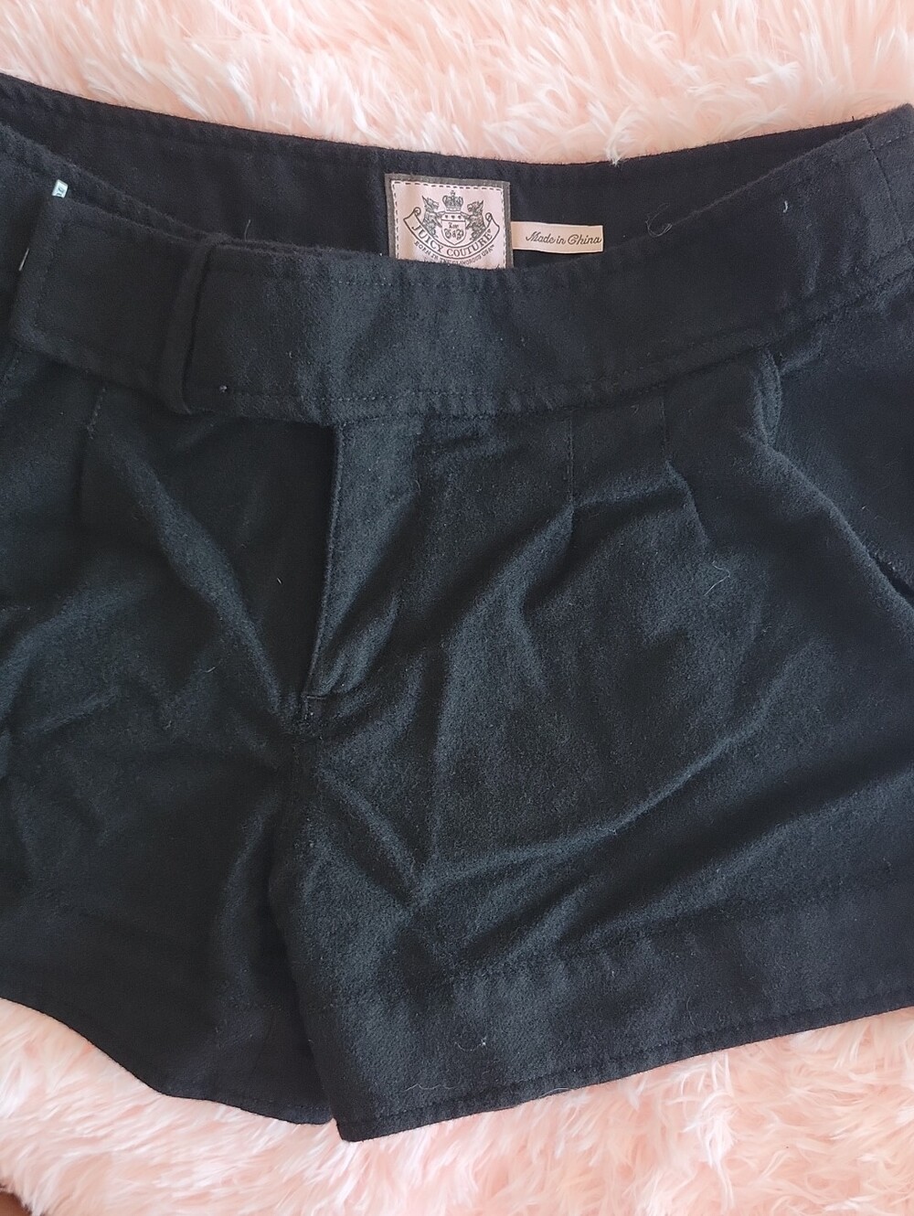 Juicy Couture Black High-Waist Tailored Shorts